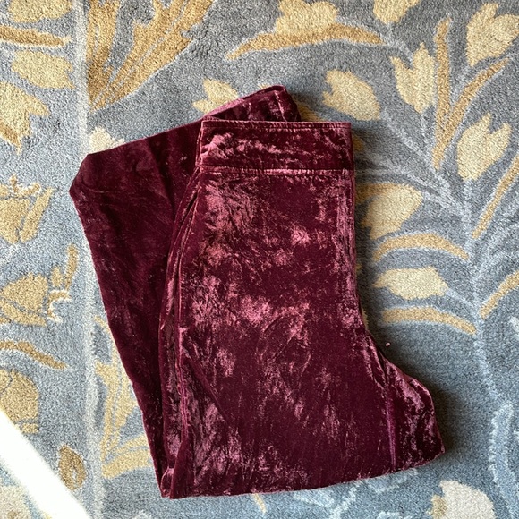 Madewell Velvet Huston Pull-On Crop Pants Size Small in Pinot Nior - Picture 6 of 8